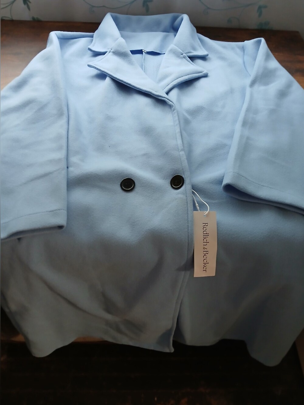 Light Blue Double-Breasted Pea Coat